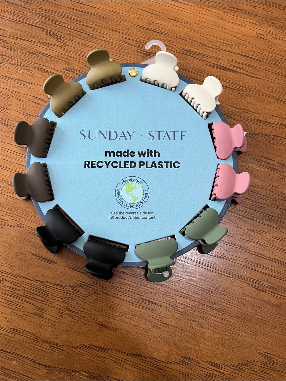 Sunday State Recycled Plastic Mini Hair Claw Clips - Multi Color Set